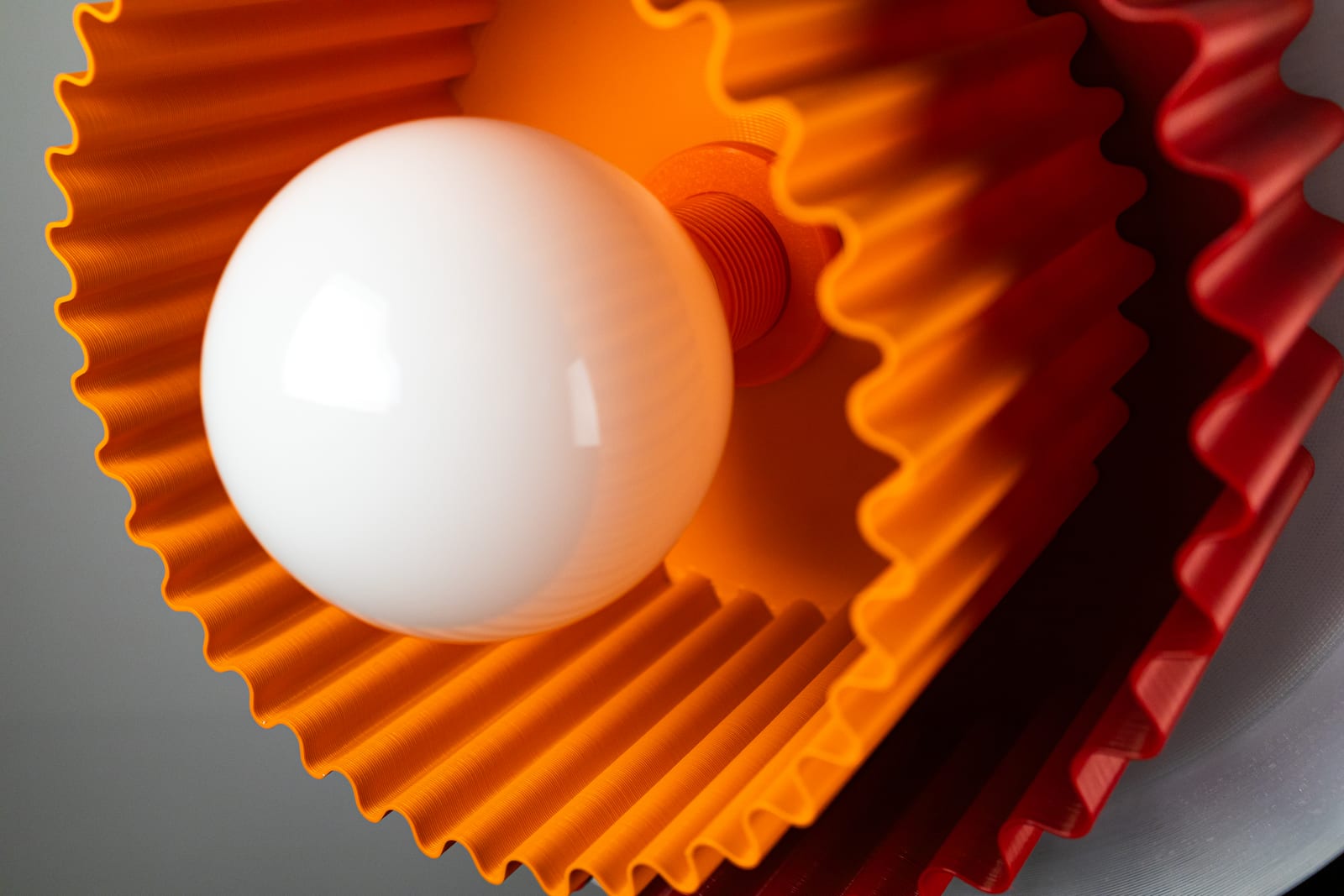 Close-up of orange ribbed Bunta shades